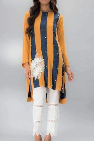 Grace S19- Embroidered 3pc lawn dress with printed chiffon dupatta.