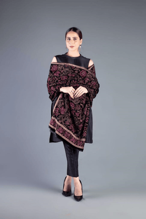 Sarinnah Premium 04- Embroided Fine quality Velvet shawl.